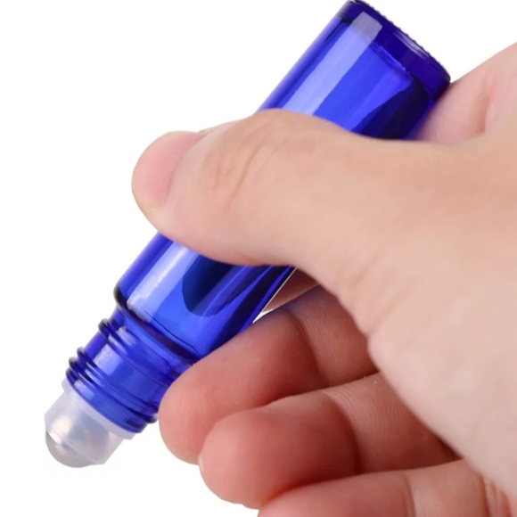 2pc Bottle Set Cobalt Blue Glass Roller Bottles Essential Oils DIY Scents - Picture 2 of 8